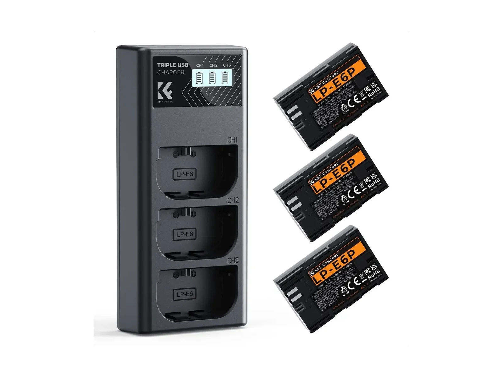 K&F Concept LP-E6P Batteries (3-pack)